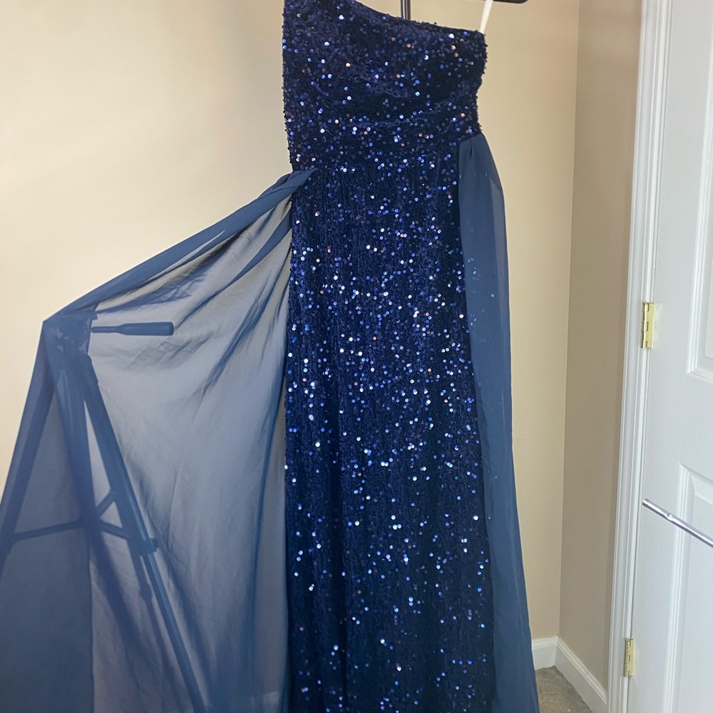 Stunning Blue Sequin Pageant Gown